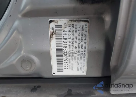 1999 Honda Cr-V Ex z USA, uszkodzony, nr VIN JHLRD1863XC074387